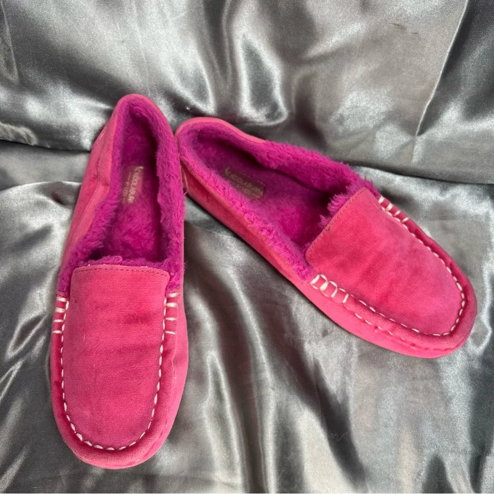 Koolaburra by UGG Girl’s‎ Riley Shimmer Slippers Size 1K Raspberry Rose Loafers